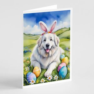 Great Pyrenees Easter Egg Hunt Tarjetas de felicitación Whimsical A7 Tamaño 5x7 Tarjetas de notas en blanco Paquete de 8 con sobres - Product Image 1