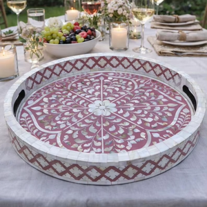 Bandeja geométrica con incrustaciones de nácar - Product Image 1