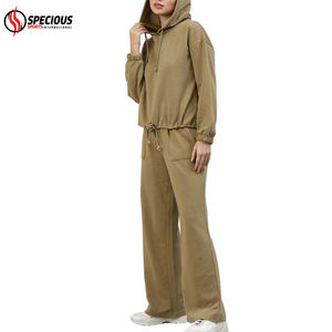 Conjunto Deportivo de Invierno de Alta Calidad con Estampado 2026, Top Corto y Pantalones Jogger, Dos Piezas, Sudadera con Capucha, Chándal Informal para Mujer - Product Image 4