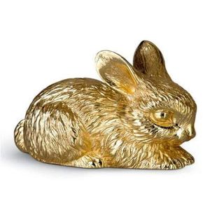 Cast aluminium <b>rabbit</b> sculpture charming sitting bunny metallic wildlife statue decorative centerpiece for modern interiors - Product Image 4