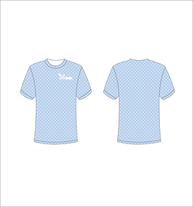 เสื้อยืดแขนสั้นผู้ชายสีฟ้าอ่อนลายจุด คอกลม ทรงปกติ สวมใส่สบาย ระบายอากาศได้ดี ผ้าคอตตอนเจอร์ซีย์ พิมพ์ลายโลโก้ด้านหน้า - Product Image 1