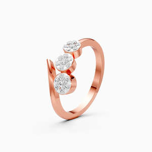 Bague empilable minimaliste en diamant de laboratoire de 0,2 ct, style mini, pour un éclat quotidien, en or jaune, blanc et rose 9 carats - Product Image 1