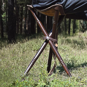 Premium handmade leather hunting stool folding <b>tripod</b> camping stool bulk supplier OEM custom outdoor furniture export quality - Product Image 4