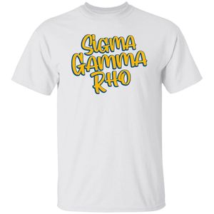 เสื้อยืดพิมพ์ลายพรีเมียม Sigma Gamma Rho สีขาว ผ้าฝ้าย ออกแบบลายกรีกตามสั่ง เสื้อผ้าชมรม แฟชั่นสไตล์วิทยาลัย - Product Image 1