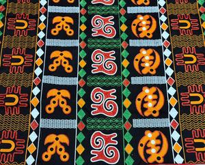 Eco-Friendly Woven African Embroidery Fabric <b>Black</b> Cotton Cloth Colorful Geometric Patterns for <b>Dresses</b> Home Textile Sewing - Product Image 2