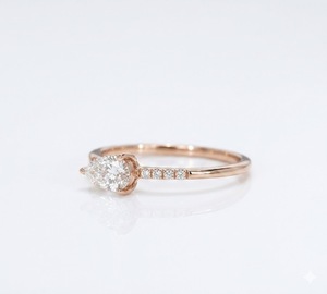 Bague de fiançailles en or jaune 14K avec diamant de laboratoire en forme de poire de 0,50 carat en or rose, certifiée IGI VVS2, à sangle fendue, pour femme, vente en gros - Product Image 2