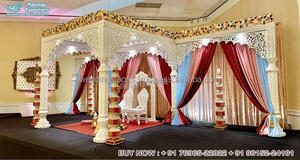 Elégant mariage cristal Palazzo Mandap Fidji dernier mariage Palazzo pilier Mandap USA meilleur design mariage cristal Mandap Canada - Product Image 5