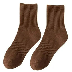 Men <b>Winter</b> Spandex/Polyester Woven Nonwoven Crew <b>Socks</b> Quick Dry Breathable Solid Color Cute Everyday Wear - Product Image 1