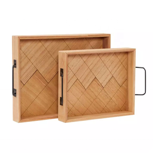 Bandeja de Servir de Madera de Primera Calidad al por Mayor, Bandeja de Madera Simple para Alimentos, Elegantes Regalos de Boda, Bandejas Rectangulares de Madera para Servir - Product Image 5