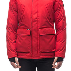 <b>Men's</b> Red Hooded Puffer Jacket Fur Trim Windproof Filled <b>Winter</b> <b>Coat</b> Casual Regular Fit Zipper Closure OEM Service Plus Size - Product Image 5