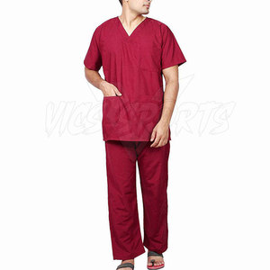 Durable 100% Cotton Knitted <b>Scrub</b> <b>Sets</b> for Hospital Use Easy Care Fabric Men's Comfort <b>Scrub</b> Suit - Product Image 3