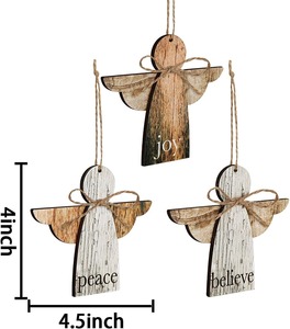 Indian Exporter Wooden <b>Tree</b> Pendant Hanging Ornaments for <b>Christmas</b> Garden Decoration Home Decor and Seasonal Use For Sale - Product Image 5