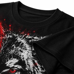 Maßgefertigtes Herren-T-Shirt mit Wolfskrallen-Print Übergroßes Sommer-Shirt Lässiger Hip-Hop Streetwear Atmungsaktiv 100% Baumwolle Gestricktes Grafik-T-Shirt - Product Image 6