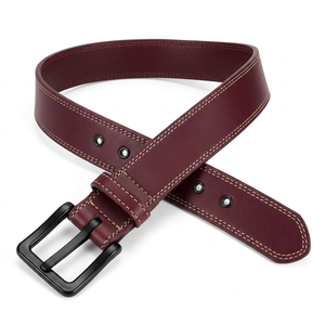 Cinturón de Cuero Beige de Alta Calidad con Hebilla de Aleación, Color Sólido, Casual, para Hombre y Mujer, 3.5cm de Ancho, 110-130cm de Largo - Product Image 4