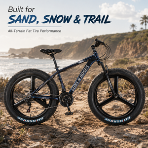 Vélo de montagne à pneus larges de 26 pouces, cadre en alliage d'aluminium, 27 vitesses, vélo <span class=keywords><strong>VTT</strong></span> avec roues à 3 rayons, fournisseur OEM ODM - Product Image 4