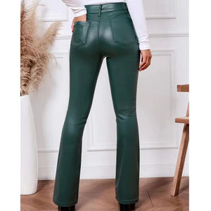 Bulk Quantity Ladies Casual Wear Leather Pants for Whole Sale Price High Quality Trendy Style Women's 100% Genuine Leather Pants - Product Image 5