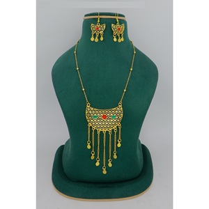 Martasha-Ensemble de bijoux en plaqué or des Émirats arabes unis, collier et boucles d'oreilles de style ethnique arabe spécial Ramadan pour Dubaï - Product Image 3