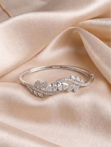 Twisted Vine <b>Infinity</b> <b>Bracelet</b> 925 Sterling Silver CZ Leaf <b>Bracelet</b> Dainty Nature Inspired Slim Silver Jewelry Gift - Product Image 6