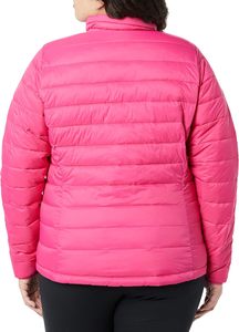 Pink <b>Women's</b> Waterproof Canvas <b>Down</b> Coat Full Sleeve Hooded Zipper Closure Casual Winter Outerwear Solid Color <b>Lightweight</b> Warm - Product Image 2