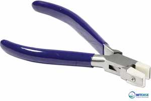 Alicates de punta plana de doble mordaza de nailon, sin marcas, de acero al carbono, con mango de PVC azul, sin resorte, herramienta para hacer joyas - Product Image 3