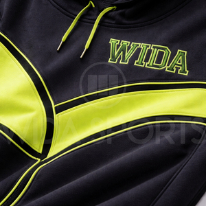 Conjunto Deportivo Personalizado al por Mayor, Unisex, 100% Algodón Ecológico, Sudadera con Capucha y Pantalones Deportivos, Negro Verde Neón, para Gimnasio y Fitness - Product Image 5