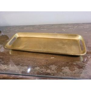 Plateau de service alimentaire de luxe antique avec poignées, compatible lave-vaisselle, style américain, en métal doré, fait main, décoratif, 2026 - Product Image 1