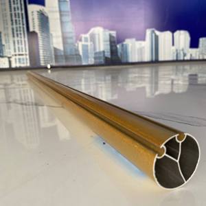 Profilé tubulaire rond en aluminium anodisé doré pour tringles à rideaux, découpe et pliage sur mesure, fabricant Song Hong, Vietnam - Product Image 4