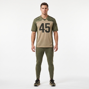 Olijfgroene American Football Jersey voor heren, op maat gemaakt, 45, sportkleding, teamuniform, performance wear, groothandel - Product Image 1