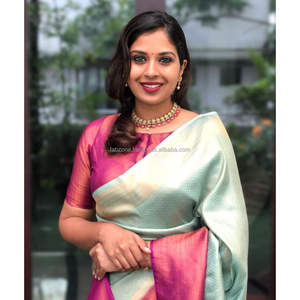 Magnifique sari en soie/coton avec un pallu riche et un travail jacquard sur toute la surface - fabzone India - Product Image 1