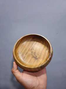 Curio Craft Handmade Round Wooden Candle Dough Bowl | Natural Wood Candle Vessel & Jar for Soy Wax Candle Making - Product Image 3