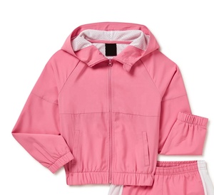 Conjunto de pantalones cortos cortavientos con estampado liso para hombre, venta al por mayor, recién llegados, cremallera, forro de malla con capucha, nailon de talla grande - Product Image 3