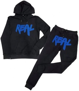 2024 hommes Streetwear mode deux pièces ensemble confortable fermeture éclair à capuche et Jogging costumes costumes d'entraînement personnalisés pour l'hiver - Product Image 3