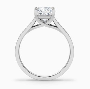 Princess Cut Moissanite Claw Setting Engagement <b>Ring</b> 925 Sterling <b>Silver</b> White Gold Plated <b>Solitaire</b> Dainty Minimalist Party - Product Image 2