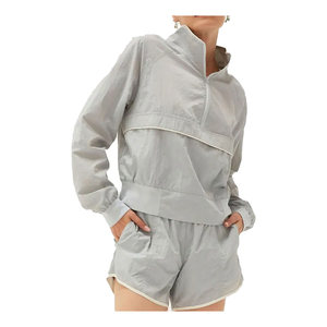 Conjunto de Pantalones Cortos y Chaqueta Cortavientos Personalizable para Mujer, Ropa Urbana, Conjunto de 2 Piezas con Cierre Frontal - Product Image 3