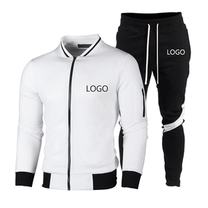 Ensemble de survêtement unisexe respirant en polaire et nylon à capuche, couleur unie, pour le printemps et l'automne - Product Image 1
