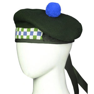 Gorro Escocés Tradicional Hecho a Mano 100% Lana Balmoral Azul Verde Oliva Blanco, OEM ODM - Product Image 1