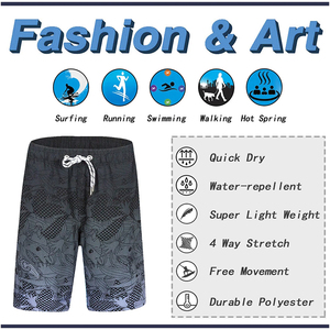 Shorts de bain pour homme en polyester, taille élastique, coupe compressive, avec design et taille personnalisés - Product Image 5