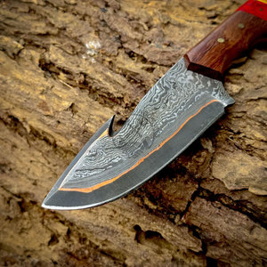 Hot Selling Handmade San-Mai Copper Damascus Steel Hunting <b>Knife</b> Personalized Fixed Blade <b>Knife</b> w/<b>Bone</b>, Wood <b>Handle</b> - Product Image 4