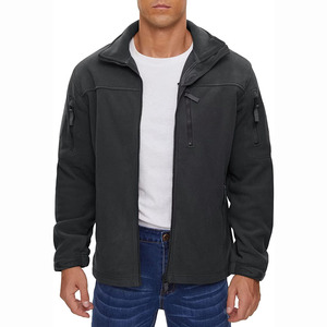 KALAIBEN <b>Men's</b> Casual Winter Bomber Jacket Full-Zip <b>Fleece</b> Canvas Pockets Stand Collar OEM Service Windproof Waterproof Front - Product Image 4
