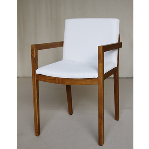 Silla de Comedor Urbana con Estructura de Madera de Teca Sólida y Asiento Tapizado para Uso Doméstico en el Comedor - Product Image 1