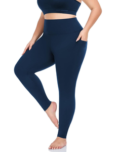 Leggings de yoga personnalisés pour femmes, grande taille, taille haute, effet ventre plat, extensibles, respirants, en Spandex/Coton, longueur genou, 180g - Product Image 1