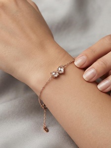 กำไลข้อมือเพชรธรรมชาติทรงโรสคัท ทองคำขาว 18K สำหรับผู้หญิง สวมใส่ได้ทุกวัน ดีไซน์เรียบหรู รับรองโดย GIA ราคาขายส่ง - Product Image 2