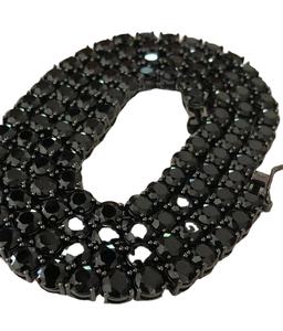 Cadenas de tenis de moissanita negra Cadenas de moissanita personalizadas de Plata de Ley 925 y joyería de Hip Hop - Product Image 2