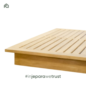 Chaise longue d'extérieur en teck massif, lit de jour minimaliste pour resort, piscine, patio et plage - Product Image 3