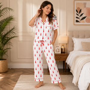 Conjunto de Pijama para Mujer HMR, Precio Económico, Delta Sigma para Sorority, Estampado Superior, Seda de Leche, Casual, 2 Piezas, Ropa de Dormir para Chicas - Product Image 2