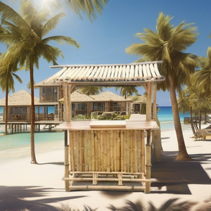 Muebles de barra de bambú para playa, resistentes al agua, ecológicos, de uso comercial, material de madera. - Product Image 3