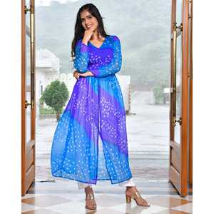 ชุดคุรตะสีม่วงน้ำเงินหลากสี ไซส์ XS - Product Image 6