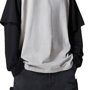 Camiseta de doble capa para hombre de tela ligera, ajuste cómodo, algodón suave para un estilo informal diario - Product Image 6
