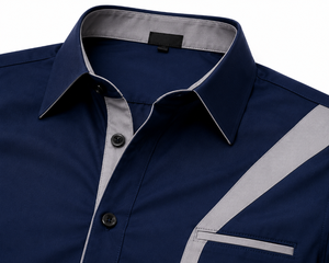 Chemise tricotée unie personnalisée pour homme, manches longues, respirante, 100 % coton, boutons en corne, col montant, écologique, 160 g, golf, décontractée - Product Image 2