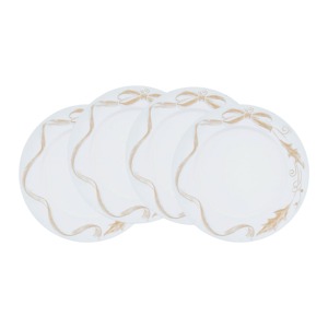 จานและจานสีขาวดีไซน์เรียบง่ายทำจากแก้วทรงกลม - Product Image 2